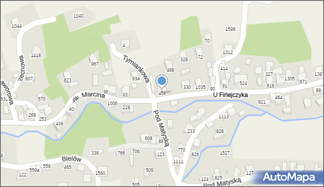 Radziechowy, św. Marcina, 456, mapa Radziechowy