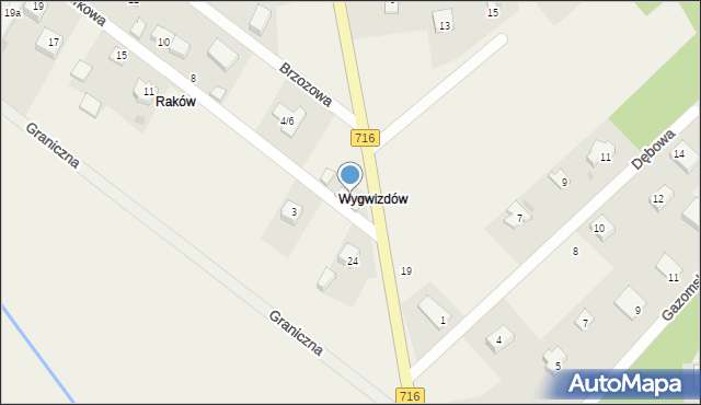 Raków, Świerkowa, 2, mapa Raków