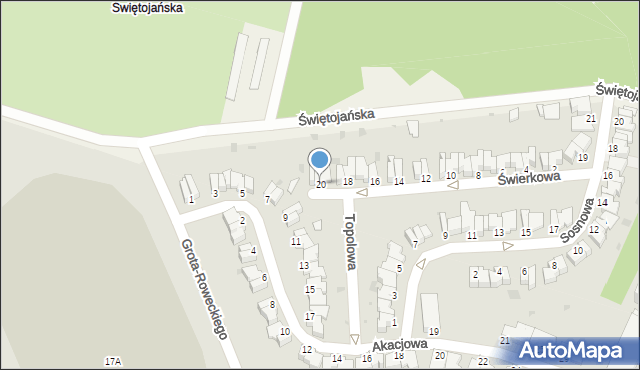 Rawicz, Świerkowa, 20, mapa Rawicz