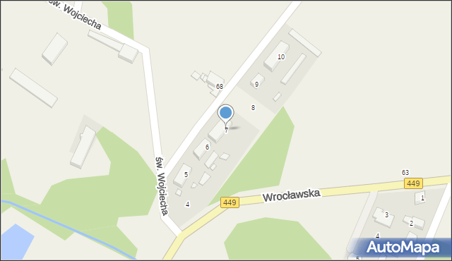 Rojów, św. Wojciecha, 7, mapa Rojów