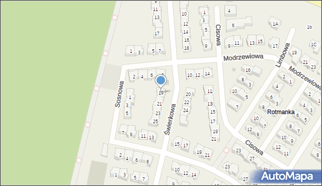 Rotmanka, Świerkowa, 19, mapa Rotmanka