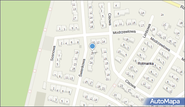 Rotmanka, Świerkowa, 20, mapa Rotmanka