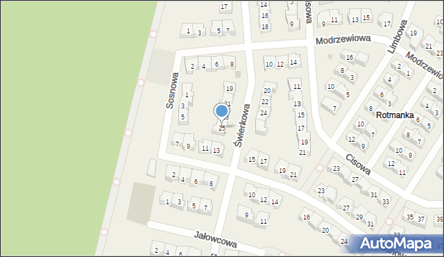 Rotmanka, Świerkowa, 25, mapa Rotmanka