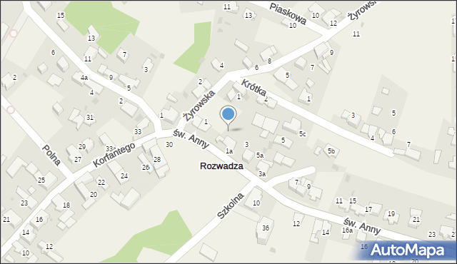 Rozwadza, św. Anny, 3a, mapa Rozwadza