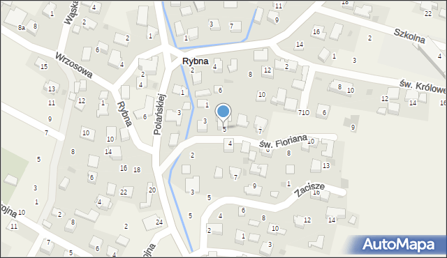 Rybna, św. Floriana, 5, mapa Rybna