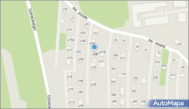 Rybnik, św. Józefa, 103B, mapa Rybnika