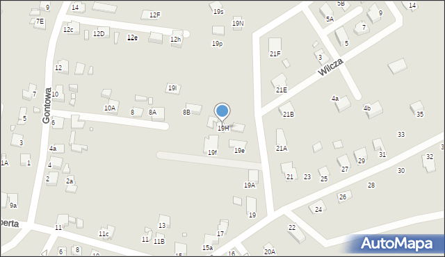 Rybnik, św. Huberta, 19H, mapa Rybnika