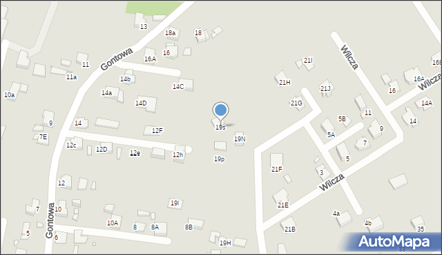 Rybnik, św. Huberta, 19s, mapa Rybnika