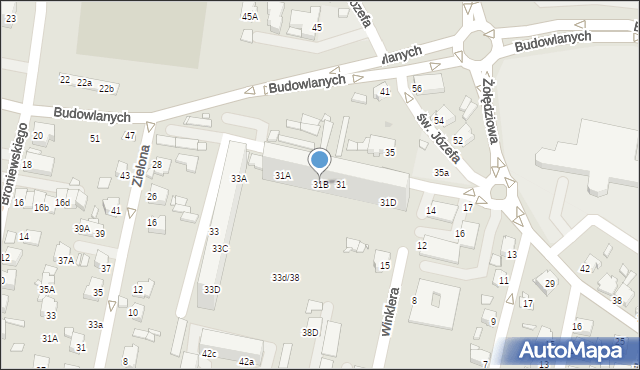 Rybnik, św. Józefa, 31B, mapa Rybnika