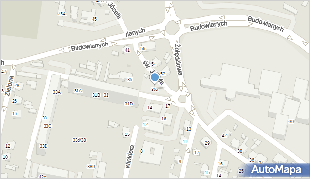 Rybnik, św. Józefa, 35a, mapa Rybnika