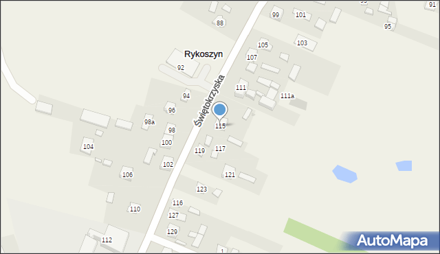 Rykoszyn, Świętokrzyska, 115, mapa Rykoszyn