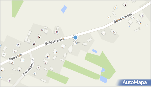 Rykoszyn, Świętokrzyska, 15, mapa Rykoszyn