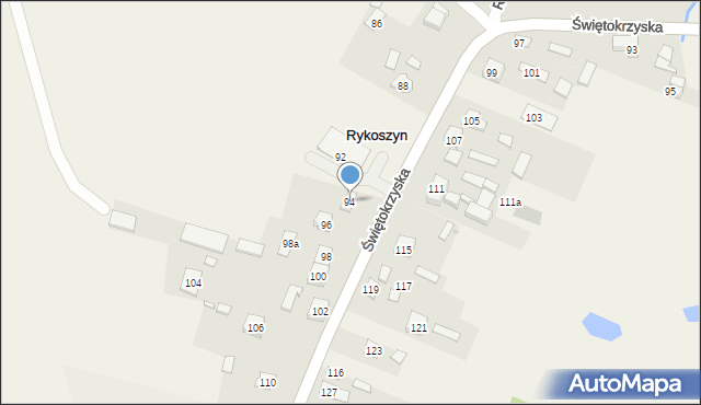 Rykoszyn, Świętokrzyska, 94, mapa Rykoszyn