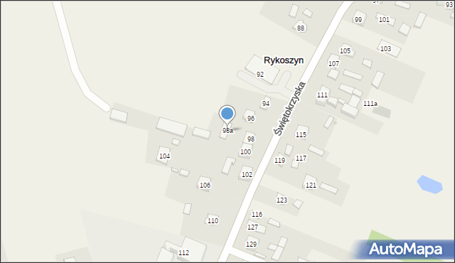 Rykoszyn, Świętokrzyska, 98a, mapa Rykoszyn