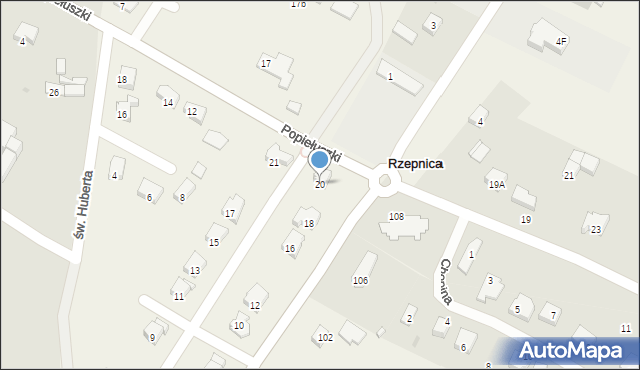 Rzepnica, św. Wojciecha, 20, mapa Rzepnica