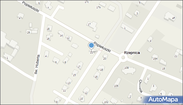 Rzepnica, św. Wojciecha, 21, mapa Rzepnica