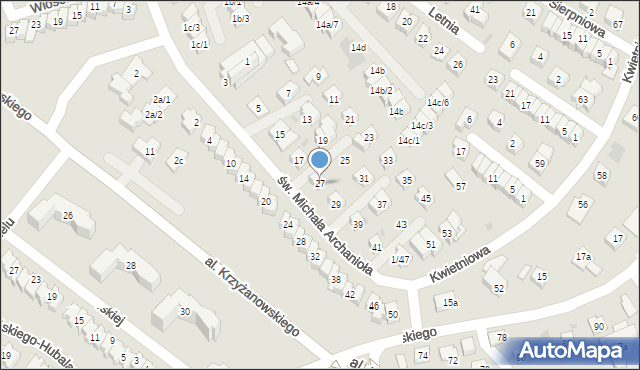Rzeszów, św. Michała Archanioła, 27, mapa Rzeszów