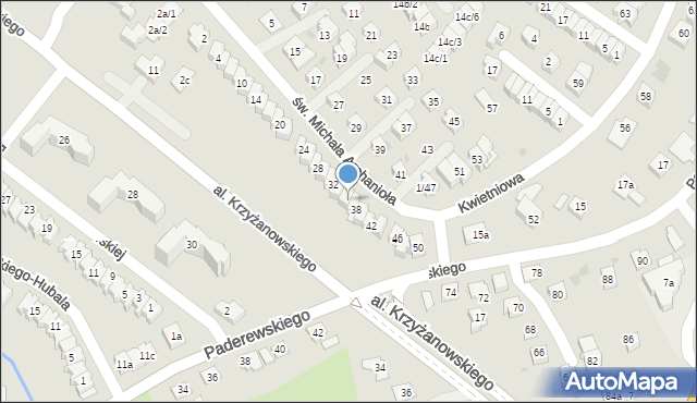 Rzeszów, św. Michała Archanioła, 36, mapa Rzeszów