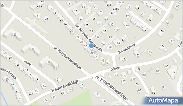 Rzeszów, św. Michała Archanioła, 38, mapa Rzeszów