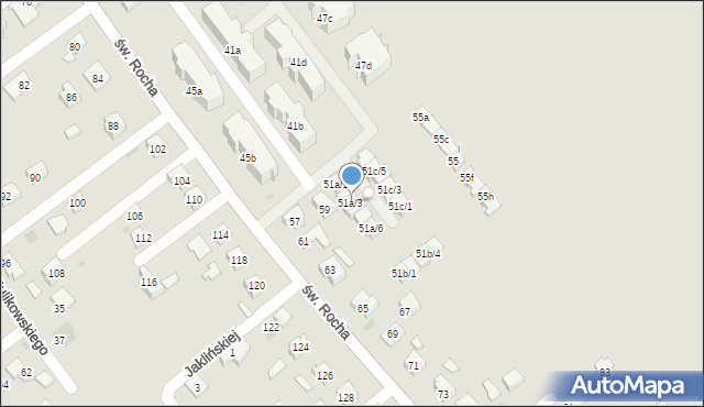 Rzeszów, św. Rocha, 51a/3, mapa Rzeszów