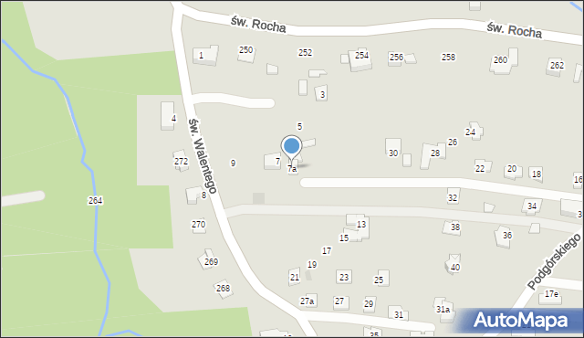 Rzeszów, św. Walentego, 7a, mapa Rzeszów