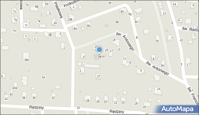 Sędziszów Małopolski, św. Antoniego, 25, mapa Sędziszów Małopolski