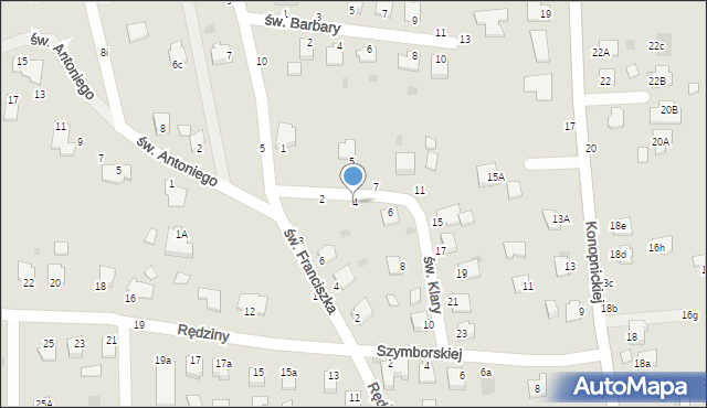 Sędziszów Małopolski, św. Klary, 4, mapa Sędziszów Małopolski