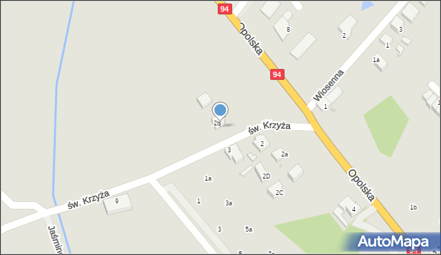 Siechnice, św. Krzyża, 2b, mapa Siechnice