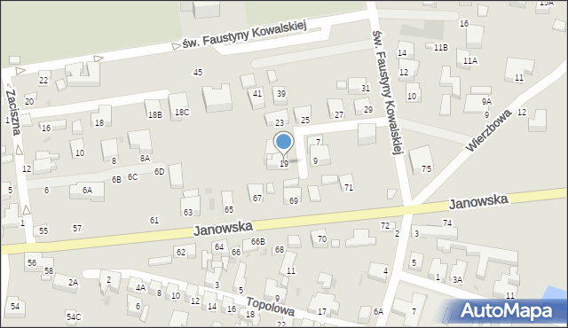 Siedlce, św. Faustyny Kowalskiej, 19, mapa Siedlce