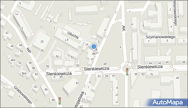 Siedlce, Świętojańska, 8A, mapa Siedlce