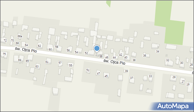 Siedlec, św. Ojca Pio, 50, mapa Siedlec