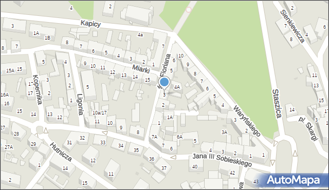 Siemianowice Śląskie, św. Floriana, 3, mapa Siemianowice Śląskie
