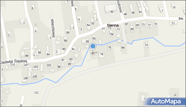 Sienna, św. Jadwigi Śląskiej, 83, mapa Sienna