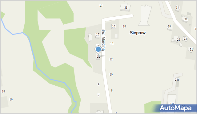 Siepraw, św. Marcina, 11, mapa Siepraw