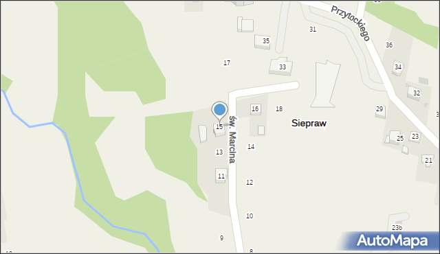 Siepraw, św. Marcina, 15, mapa Siepraw