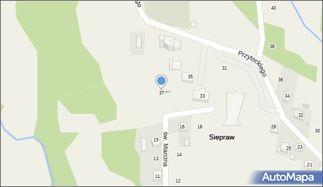 Siepraw, św. Marcina, 17, mapa Siepraw