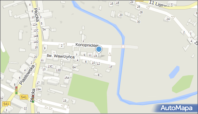 Sierpc, św. Wawrzyńca, 15, mapa Sierpc