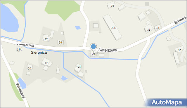 Sierpnica, Świerkowa, 26, mapa Sierpnica