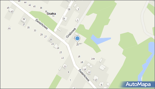 Skałka, Świerkowa, 20, mapa Skałka