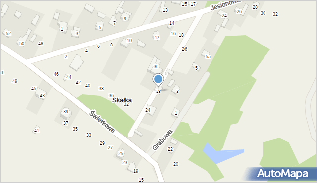 Skałka, Świerkowa, 28, mapa Skałka