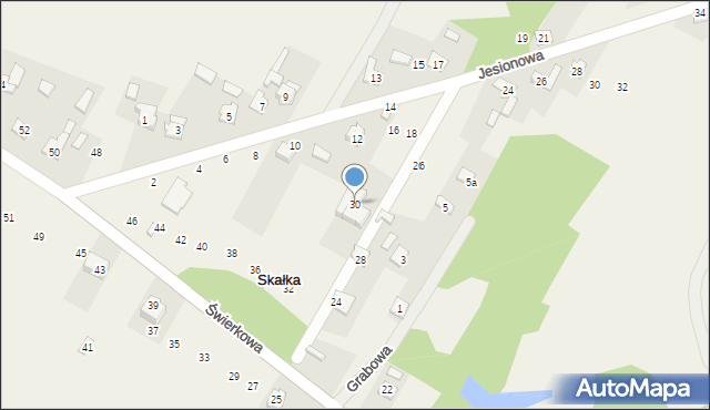 Skałka, Świerkowa, 30, mapa Skałka