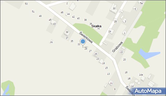 Skałka, Świerkowa, 31, mapa Skałka