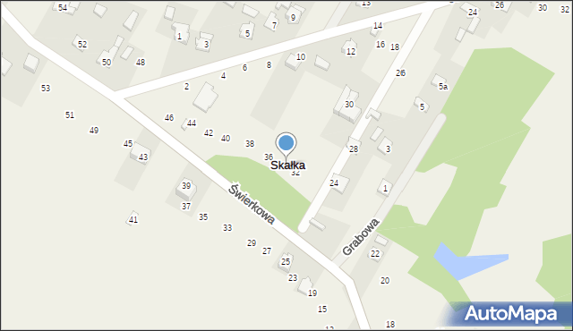 Skałka, Świerkowa, 34, mapa Skałka