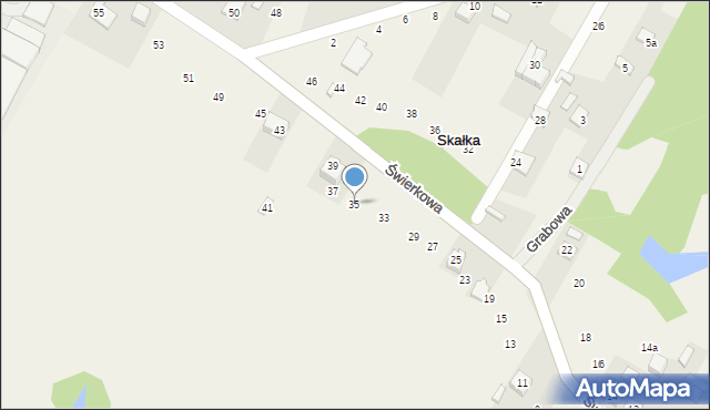 Skałka, Świerkowa, 35, mapa Skałka