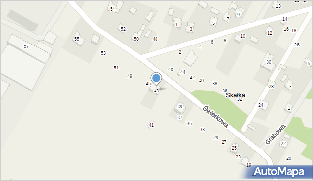 Skałka, Świerkowa, 43, mapa Skałka