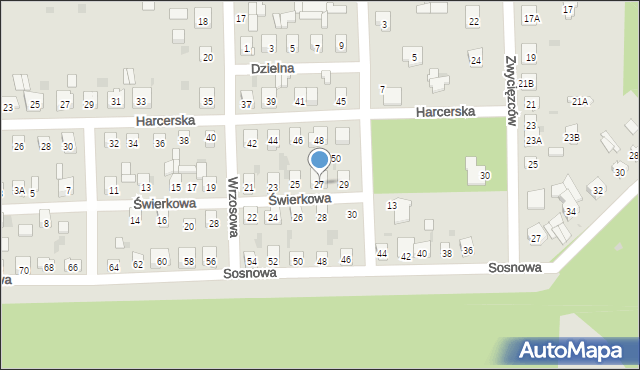 Skarżysko-Kamienna, Świerkowa, 27, mapa Skarżysko-Kamienna