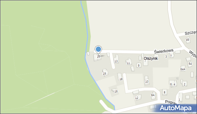 Skidziń, Świerkowa, 15, mapa Skidziń