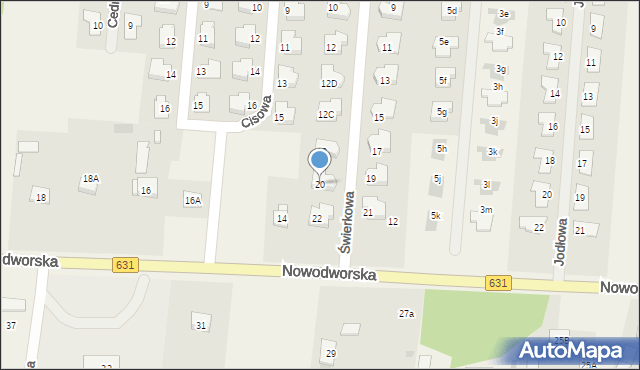 Skrzeszew, Świerkowa, 20, mapa Skrzeszew