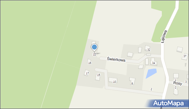 Skrzeszewo, Świerkowa, 12, mapa Skrzeszewo