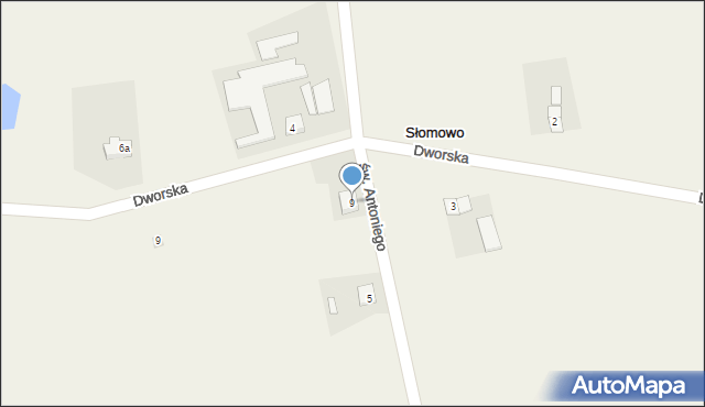 Słomowo, św. Antoniego, 9, mapa Słomowo